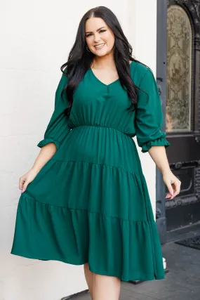 Coming To My Senses Dress, Hunter Green