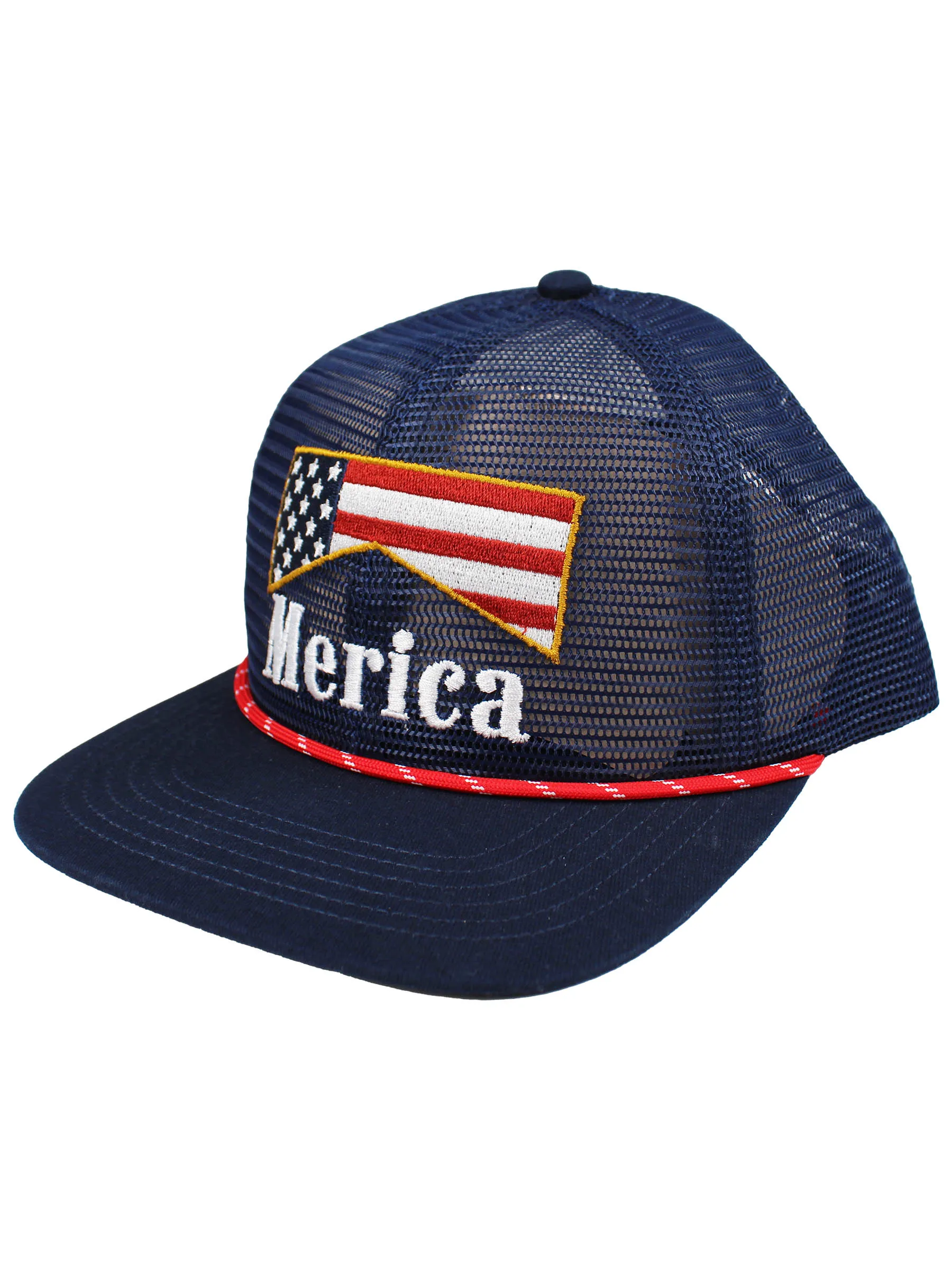 Curved Merica Flag Trucker Hat