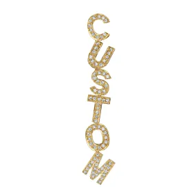 Custom Lettering Earring - White Diamond / 14k Yellow Gold