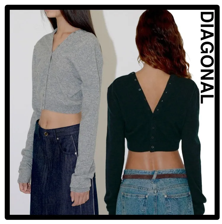 DIAGONAL  |Casual Style Street Style Logo Cardigans