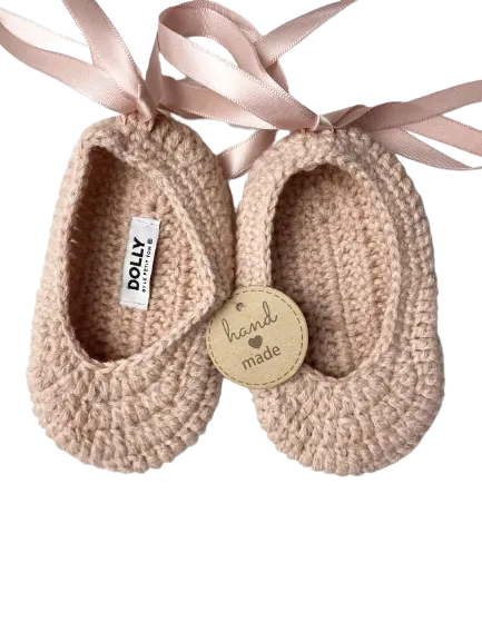 DOLLY by Le Petit Tom  CROCHET BABY BALLERINAS ballet pink