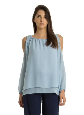 Double Layered Top With Sleeve Cut-Out