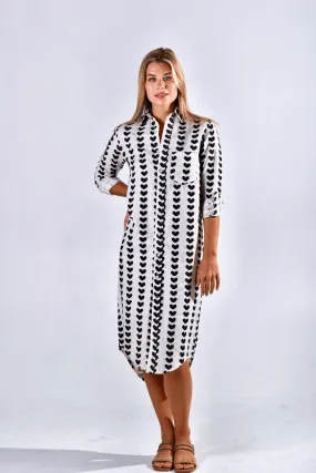 Emily Phillips - Black Hearts Midi Shirtdress