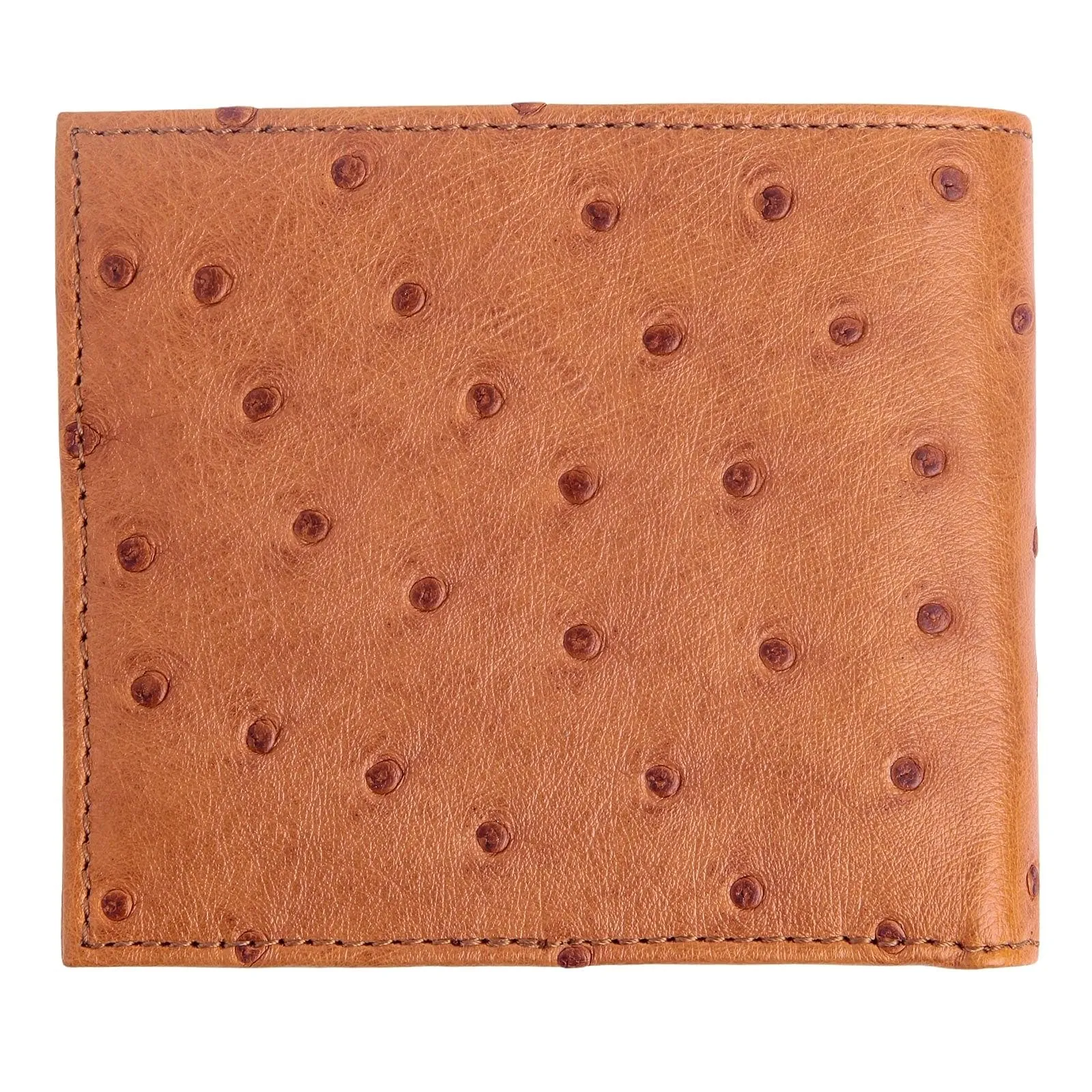 Exotic Twotone Tan Brown Ostrich Leather Wallet