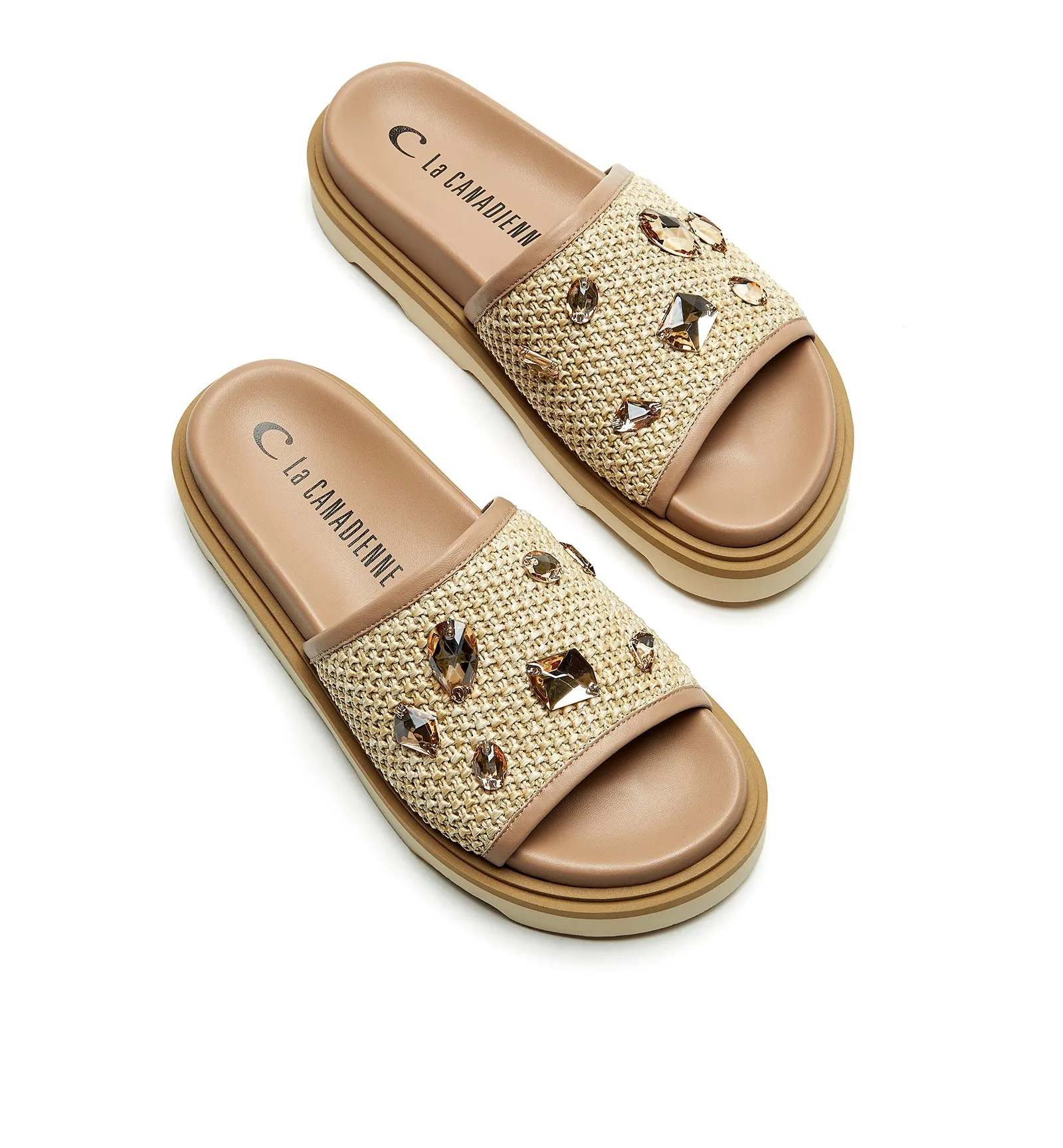 FARE RAFFIA LEATHER SANDAL