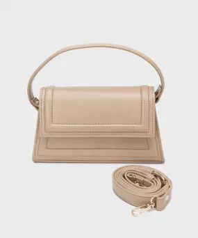 Faux Leather Top Handle Bag