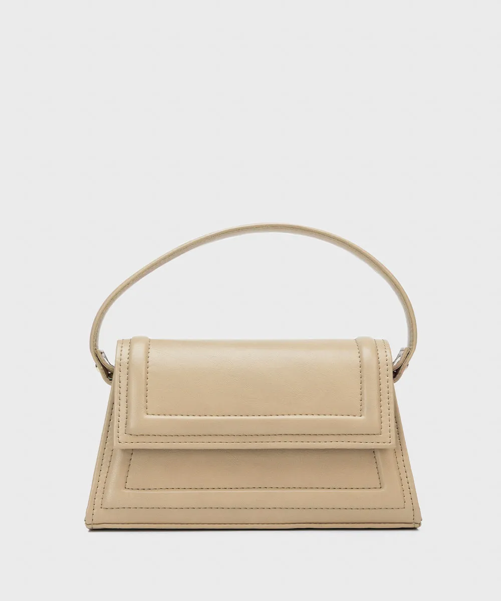 Faux Leather Top Handle Bag