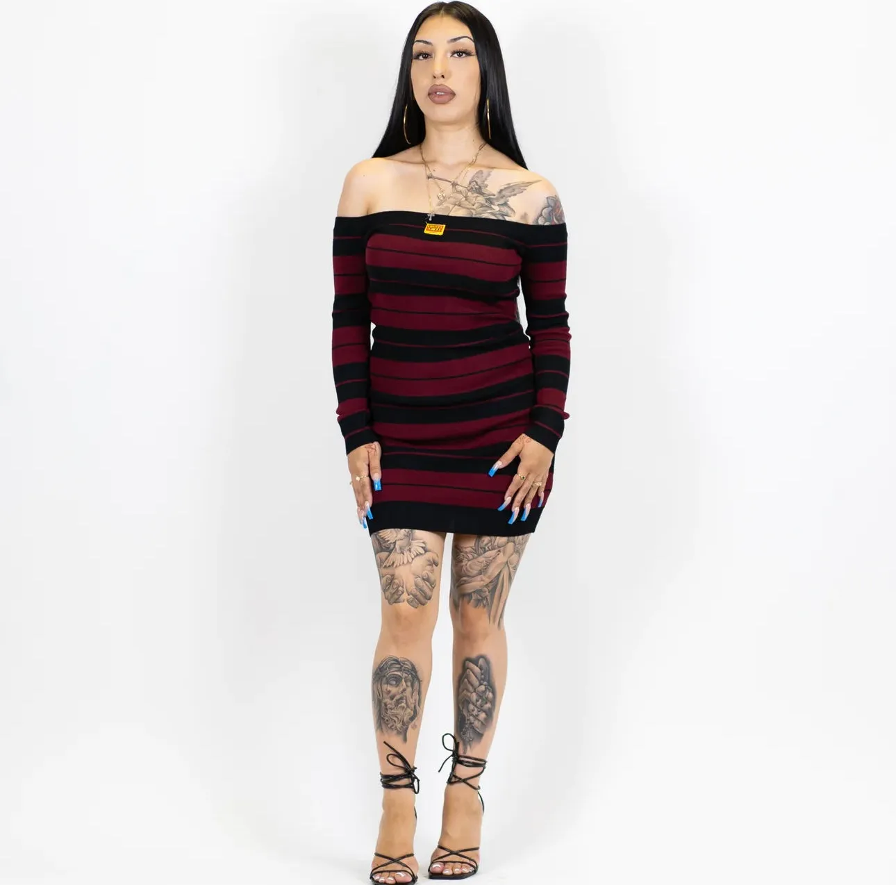 FB County Long Sleeve Off The Shoulder Dress