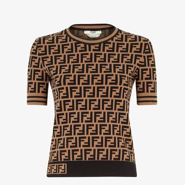 FENDI  |Crew Neck Monogram Casual Style Nylon Rib Medium