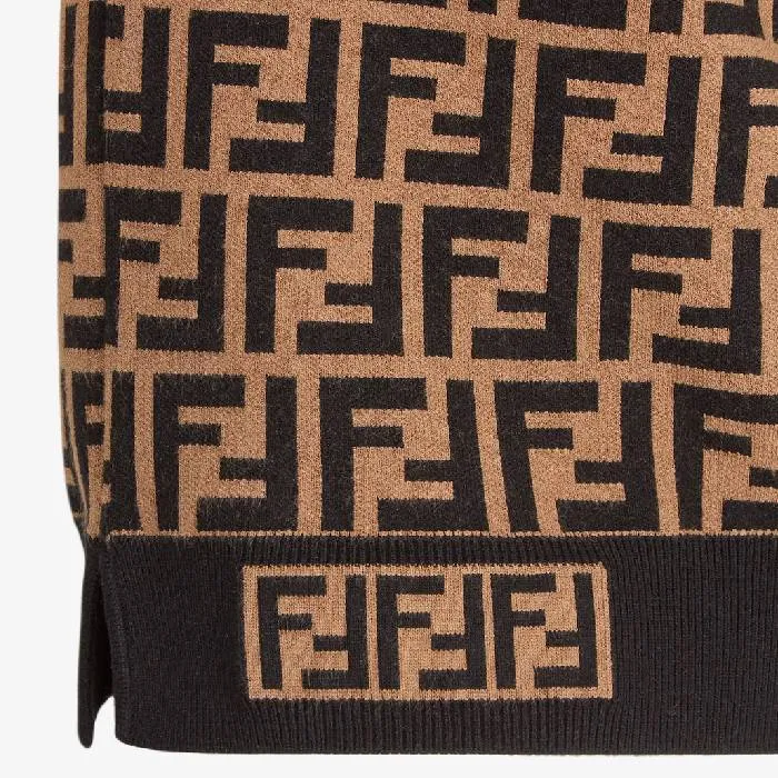 FENDI  |Crew Neck Monogram Casual Style Nylon Rib Medium