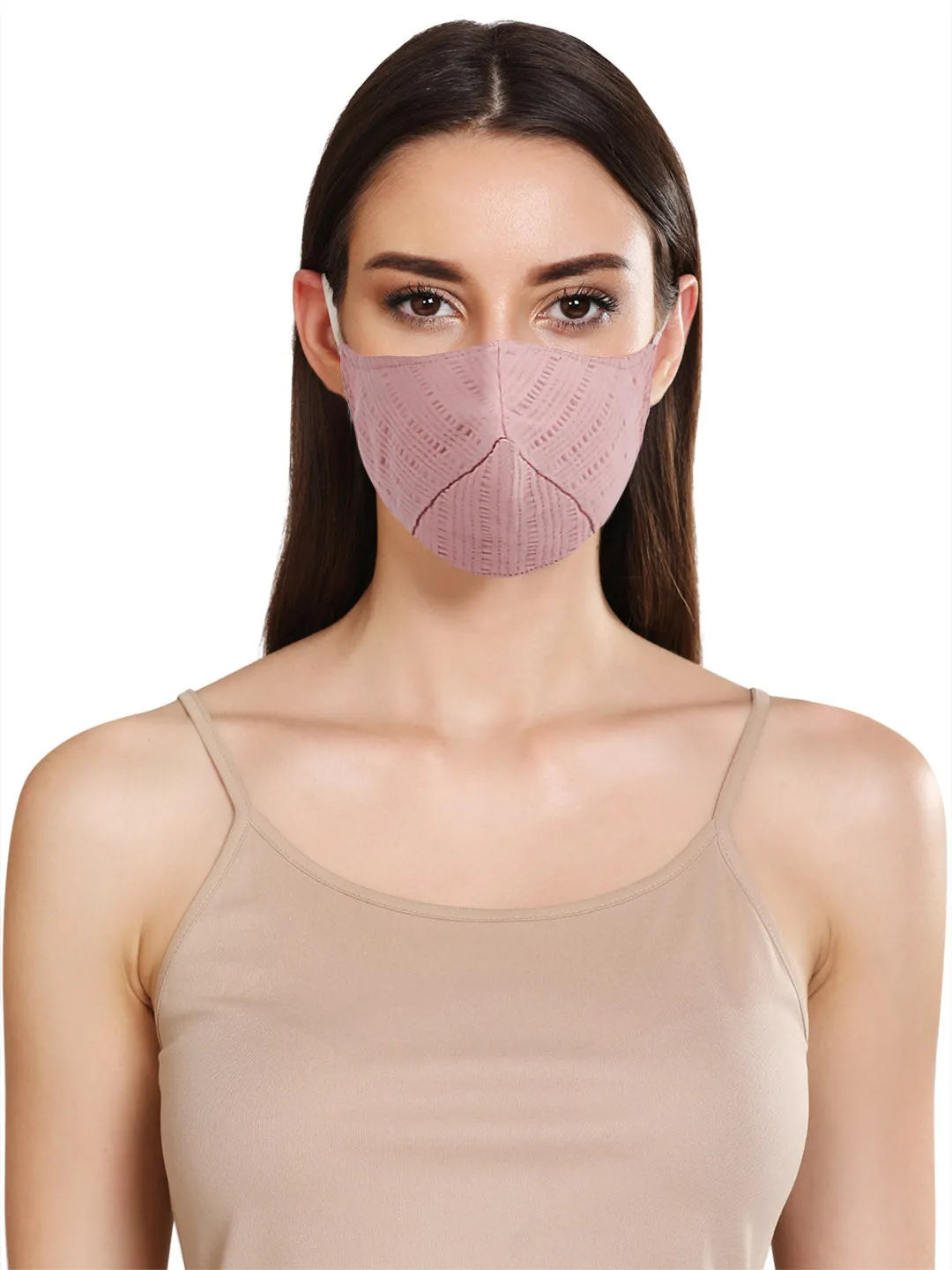 Fitted Face Mask In Textured Jersey Fabric