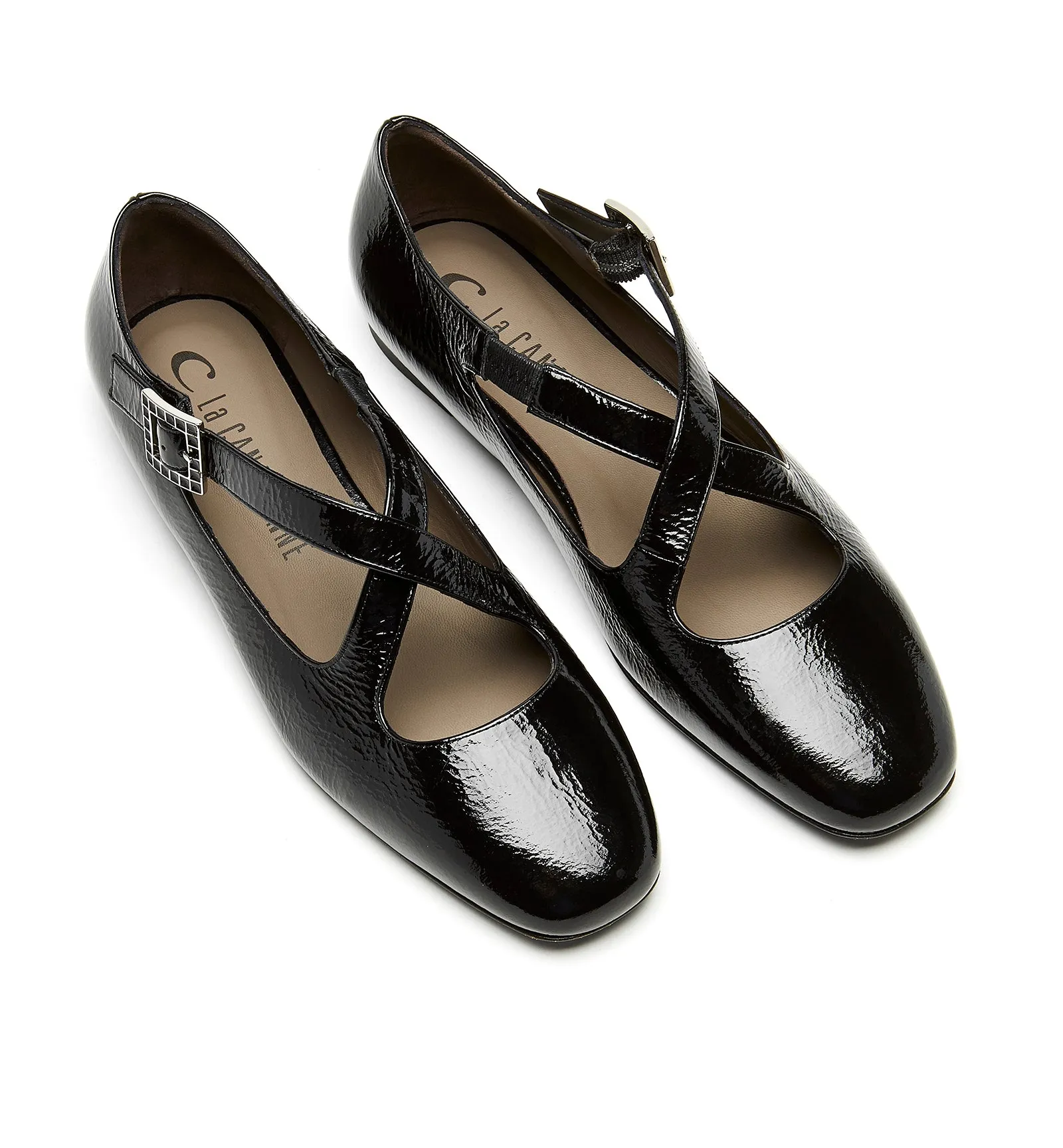 FRANZ CRINKLE LEATHER FLAT