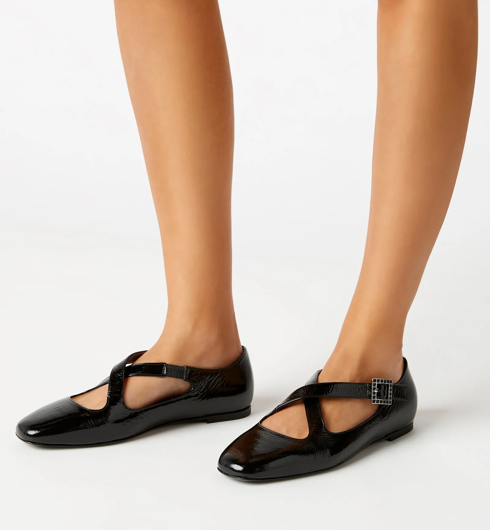 FRANZ CRINKLE LEATHER FLAT