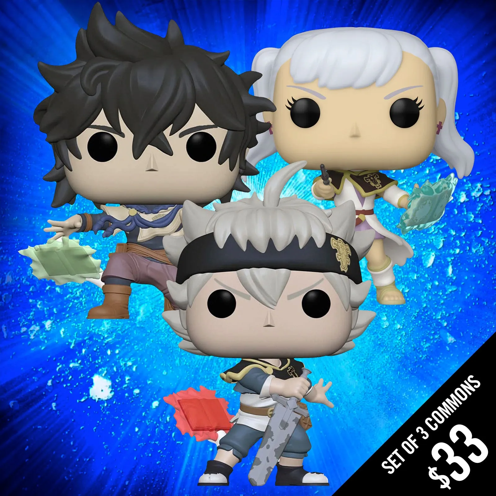 Funko Pop! Anime: Black Clover (Set of 3 Commons)