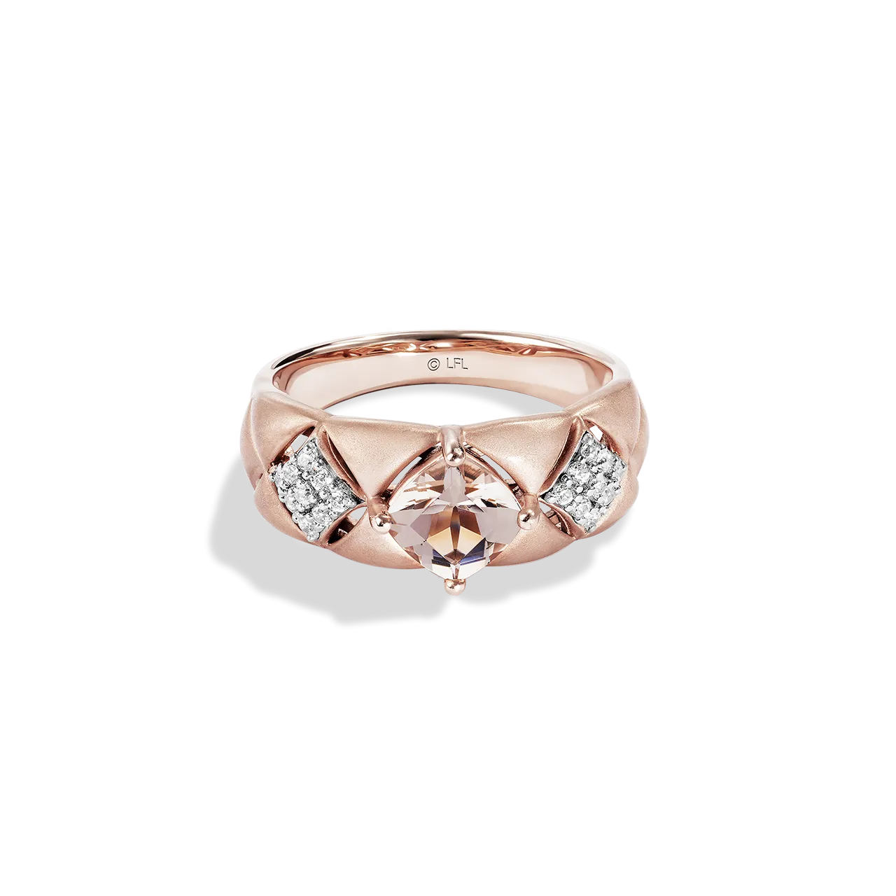 GALACTIC ROYALTY WOMEN'S RING 1/6 CT.TW. White Diamonds and Morganite 10K Rose Gold