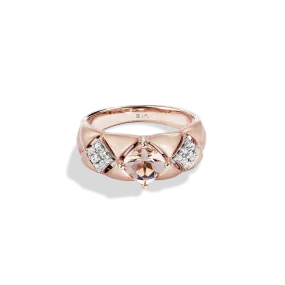 GALACTIC ROYALTY WOMEN'S RING 1/6 CT.TW. White Diamonds and Morganite 10K Rose Gold