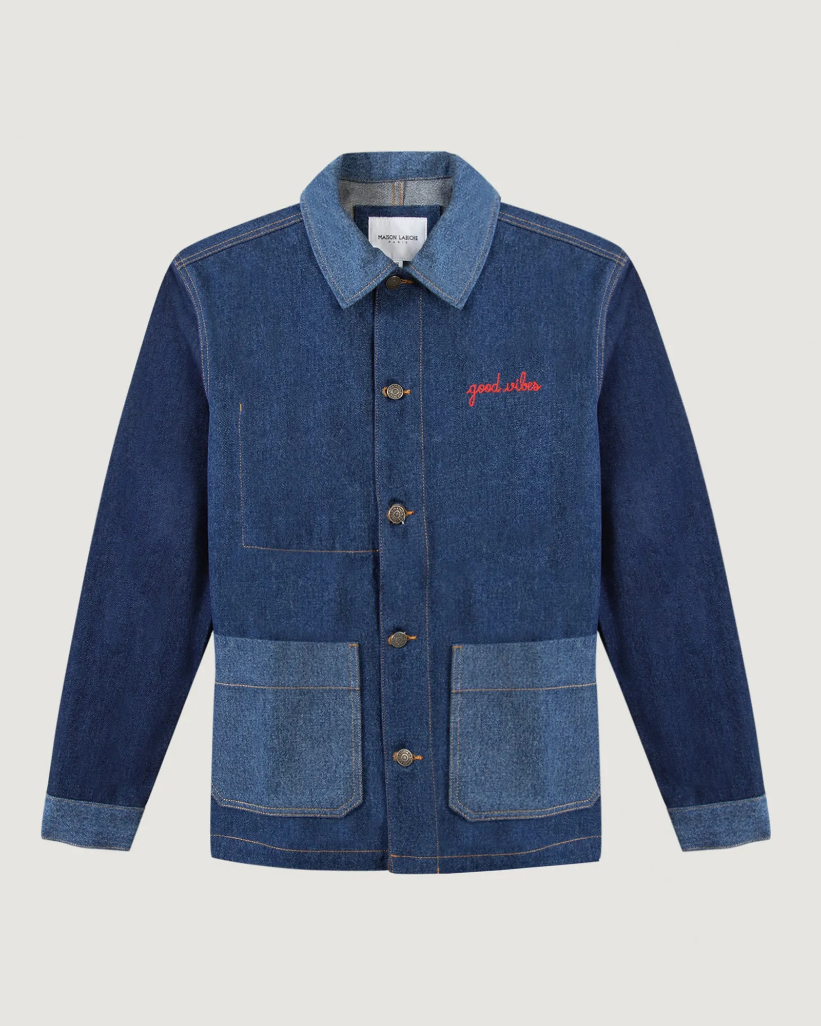 Good Vibes sébasto patchwork denim jacket