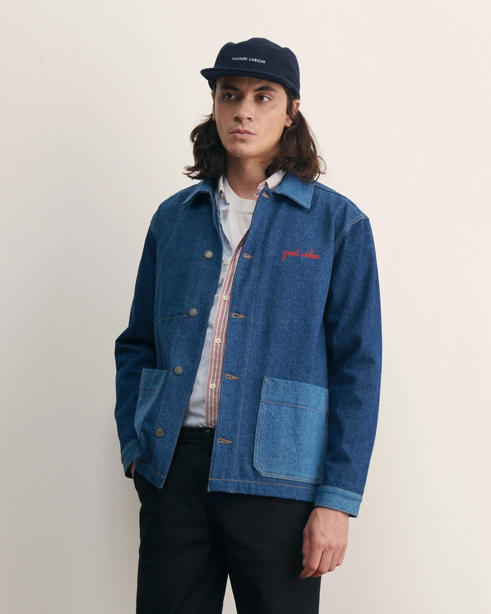 Good Vibes sébasto patchwork denim jacket