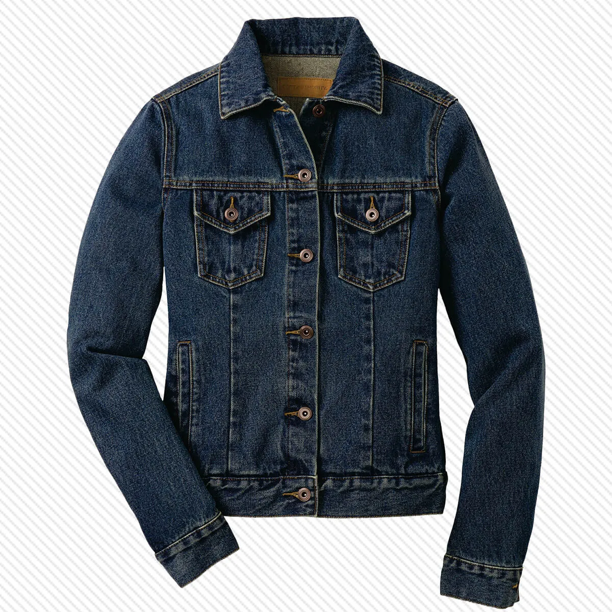 Greek Stonewashed Indigo Denim Jacket, Embroidered Greek Letters - Port Authority J7620 - EMB