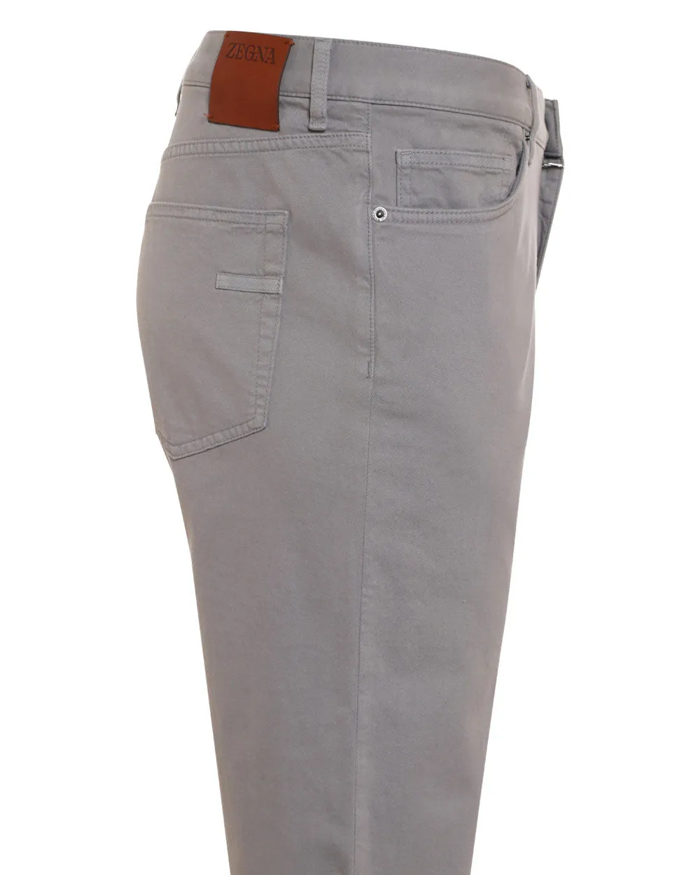 Grey Cotton Blend Casual Pant