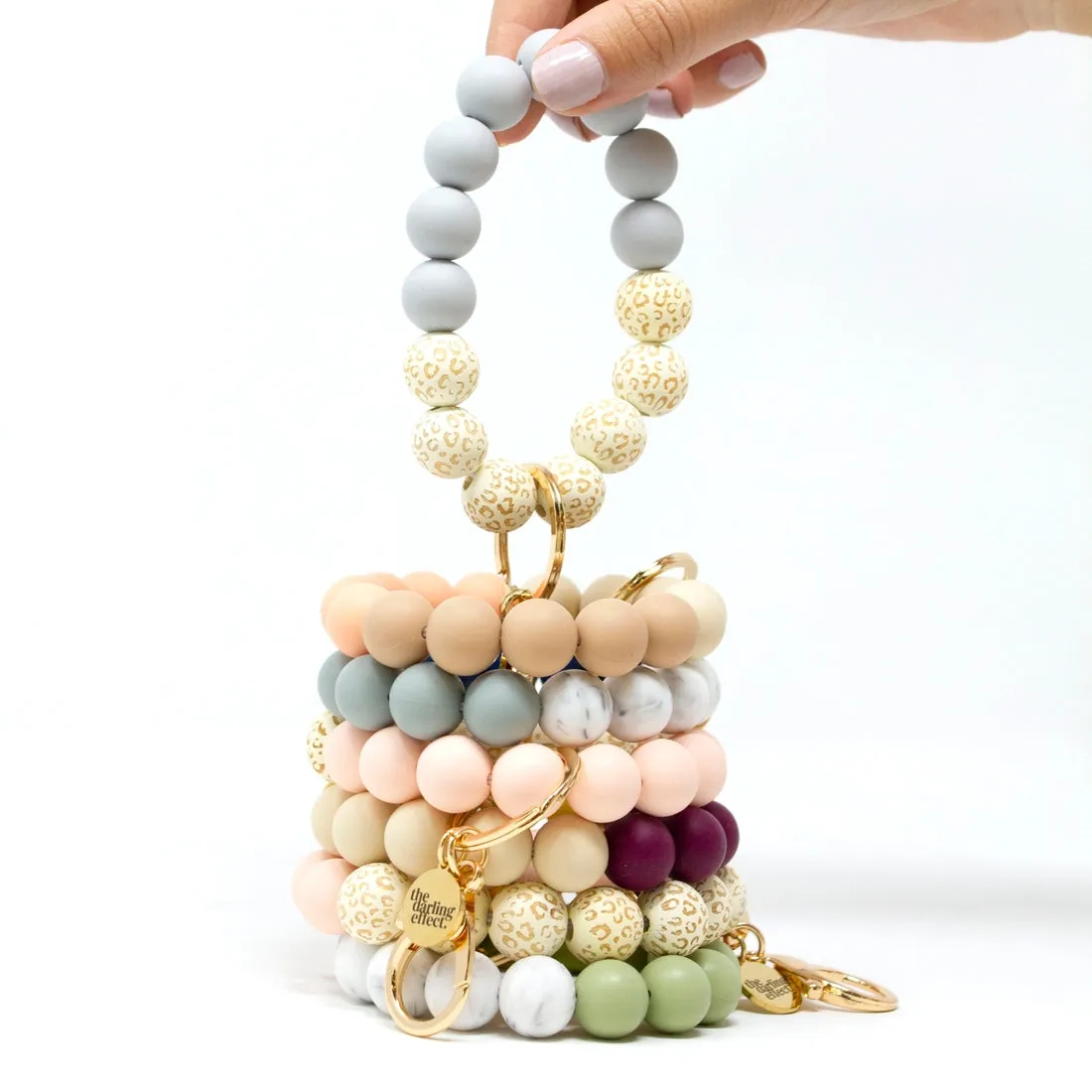 Hands-Free Silicone Beaded Keychain Ring Wristlet