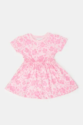 Infant Girls Pink Floral Print Dress