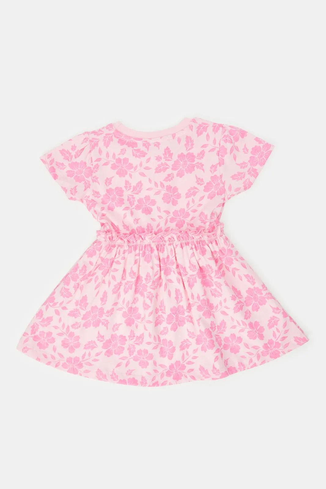 Infant Girls Pink Floral Print Dress