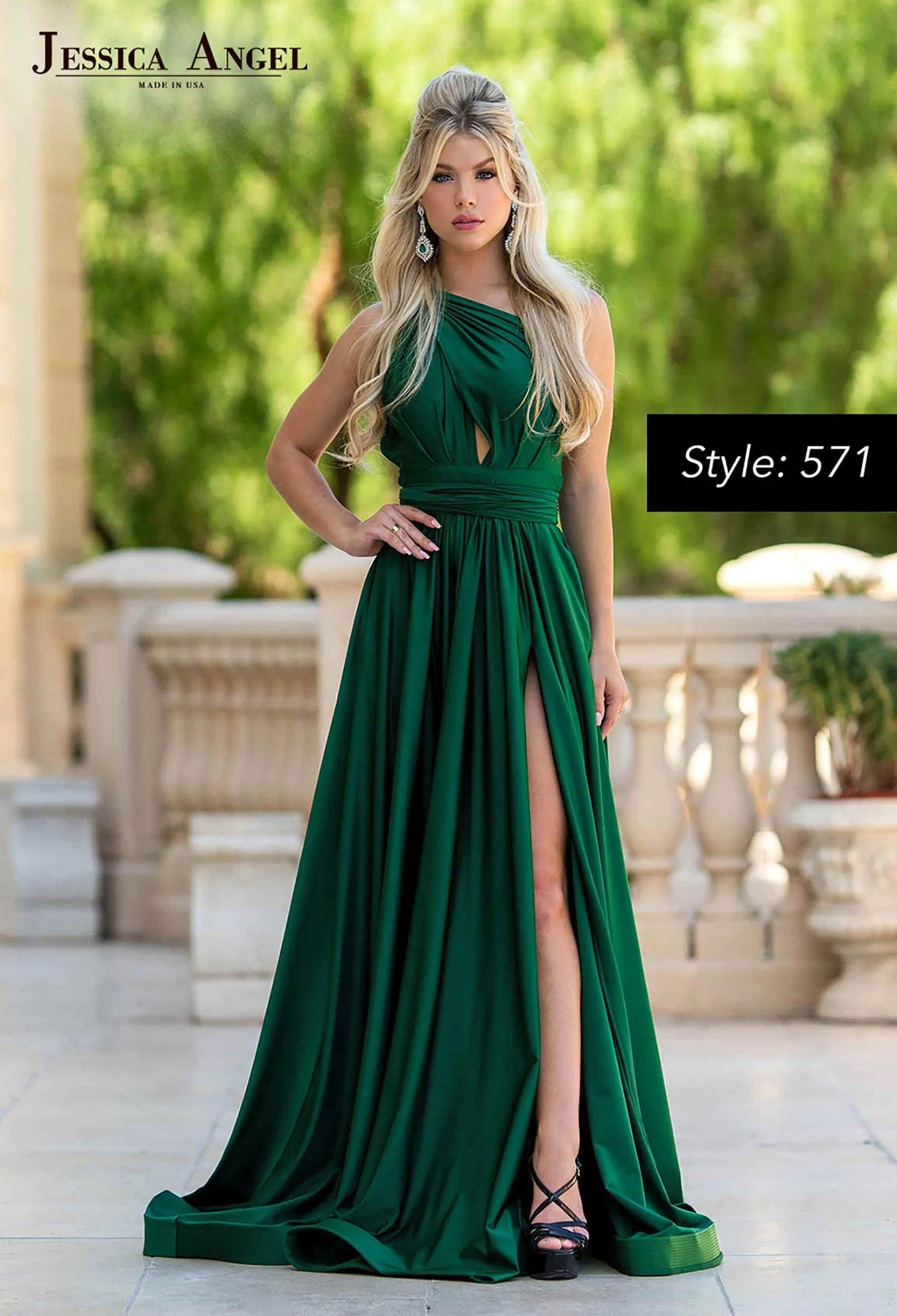 Jessica Angel One Shoulder Long Evening Gown 571