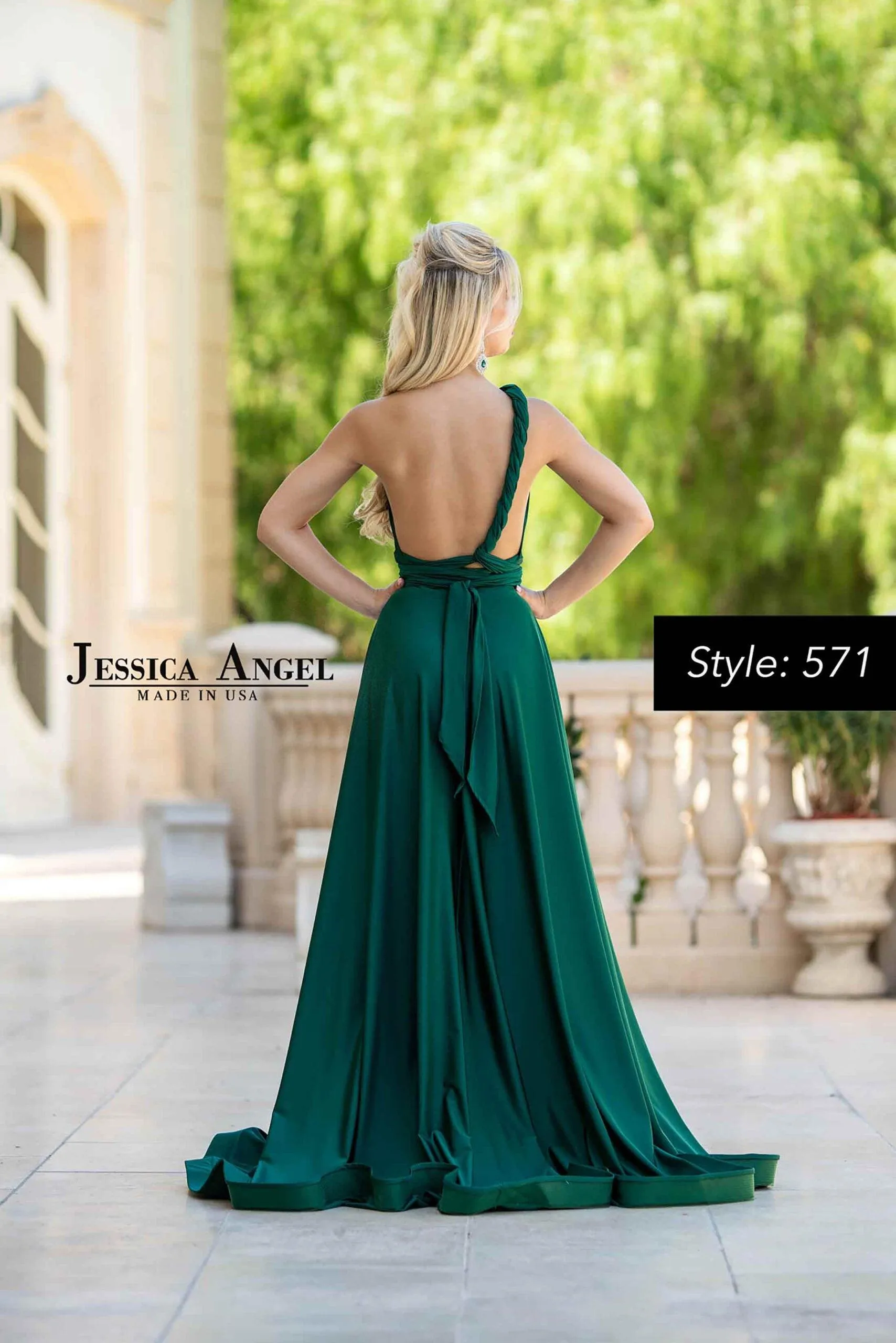 Jessica Angel One Shoulder Long Evening Gown 571