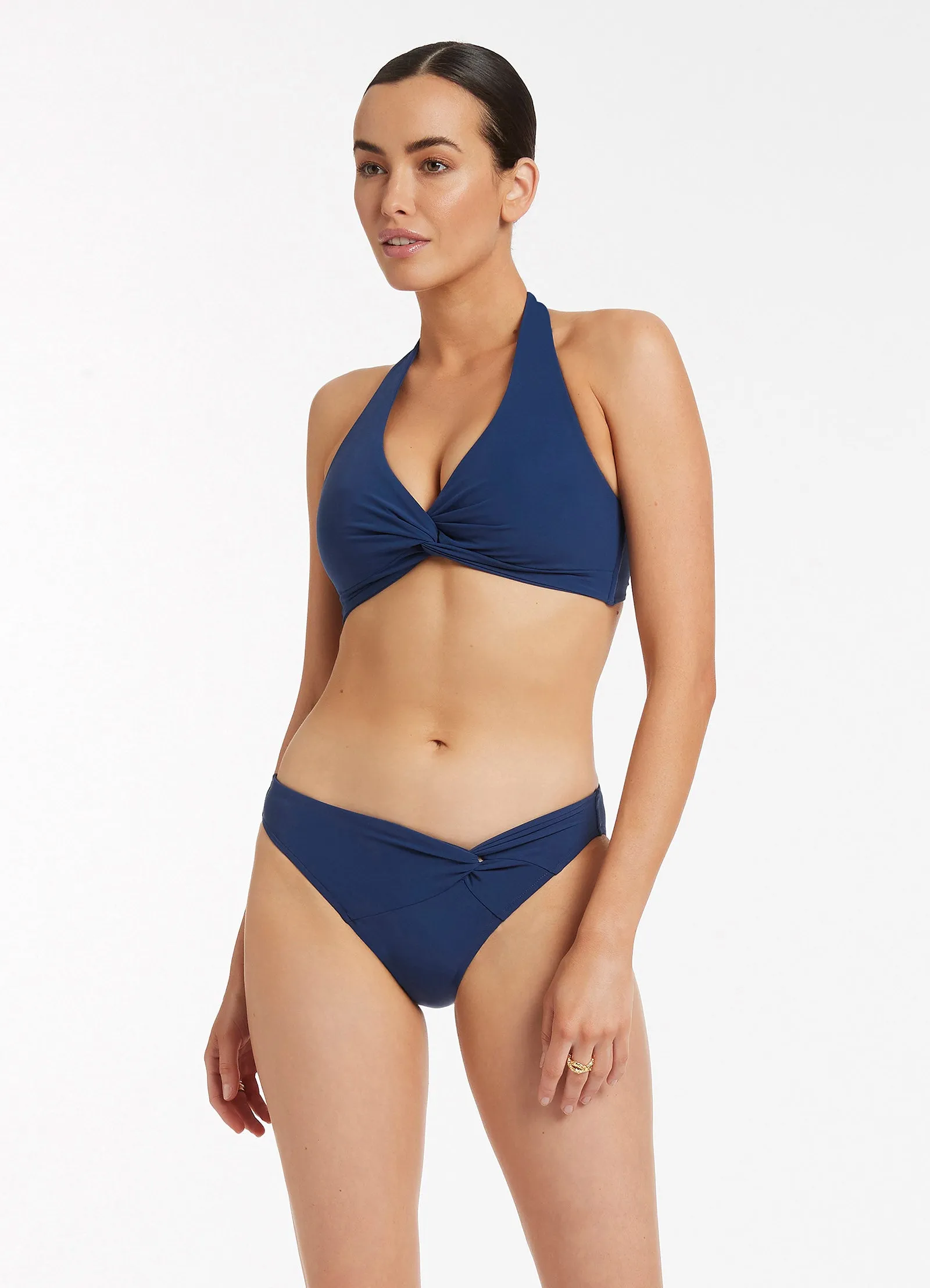 Jetset Twist Front Bikini Bottom - Pacific Blue