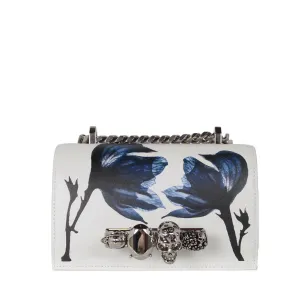 Jewelled Knuckle Satchel Mini, Flower Blue