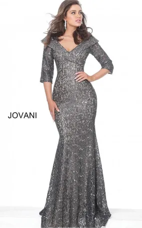 Jovani 03426 Long Long Sleeve Formal Lace Evening Gown