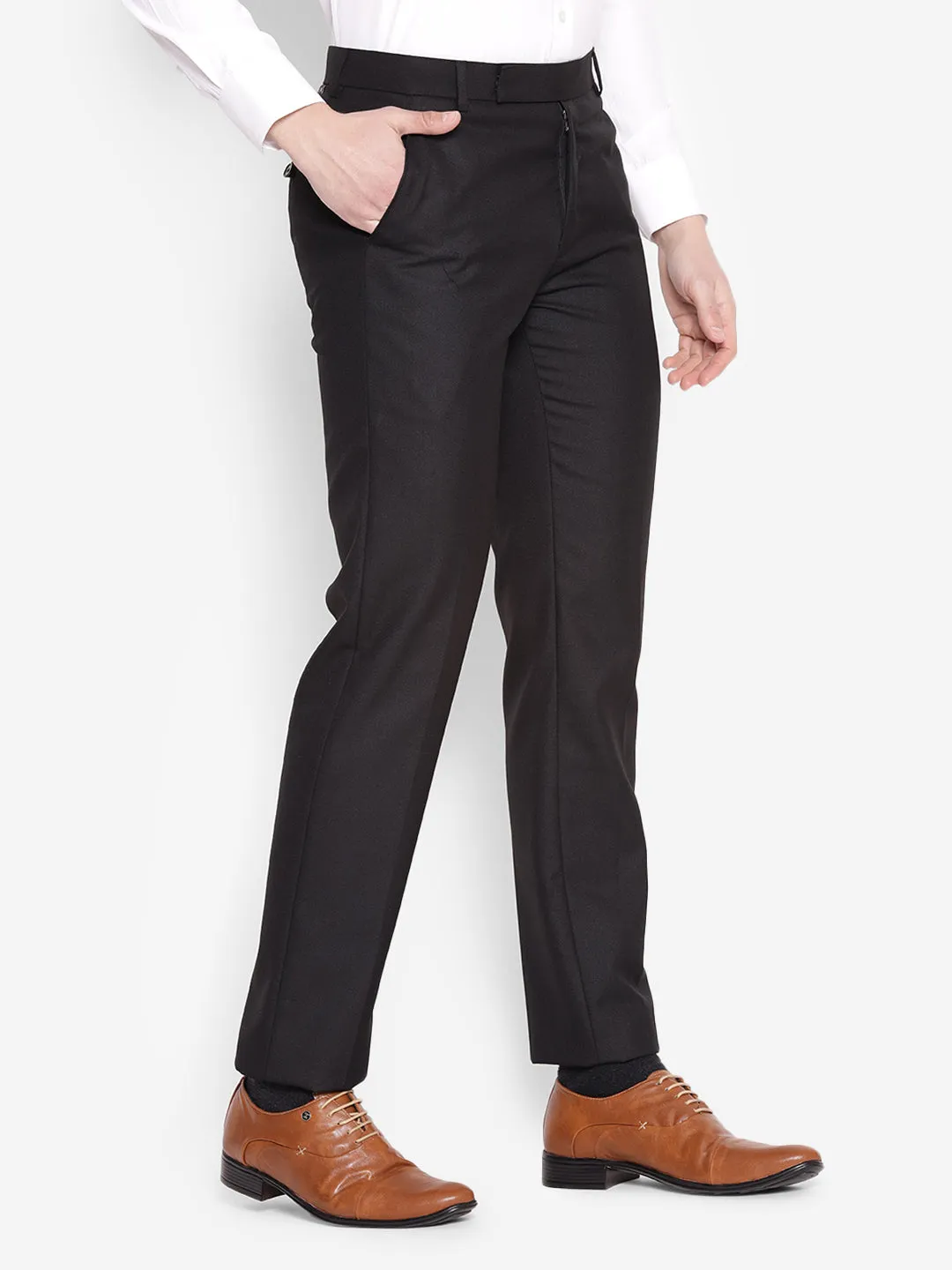 JUMP USA Men Black Casual Regular Fit Trousers