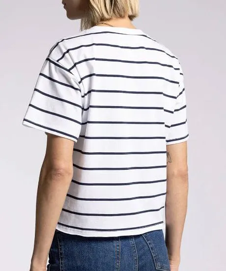 Katelin Tee - White/Navy Stripe