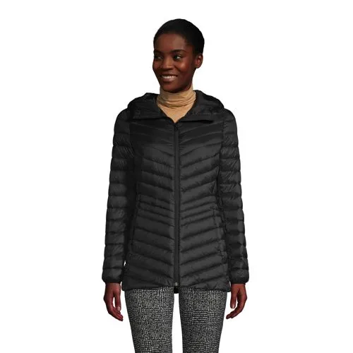 Lands' End Ladies' Ultra Lightweight Packable Down Jacket with Hood