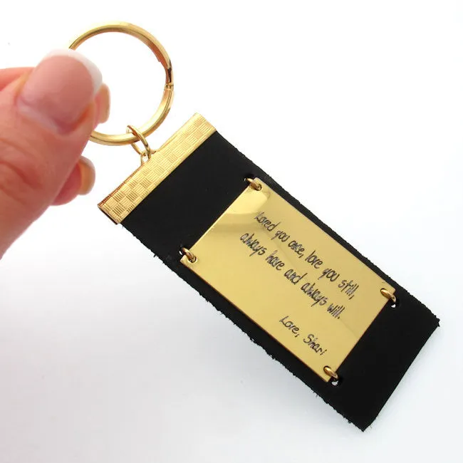 Leather Quote Key Chain