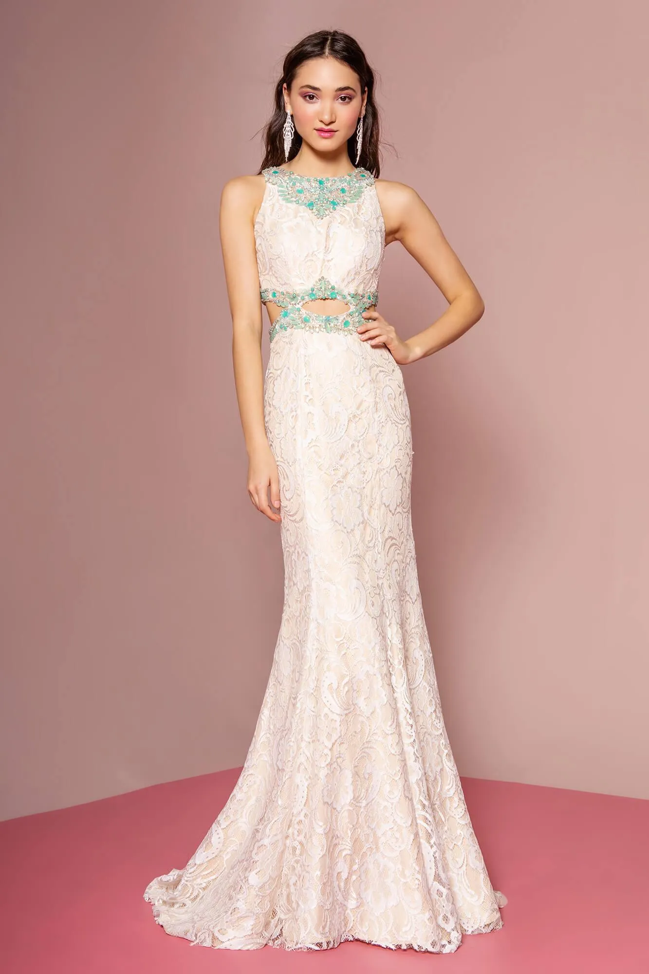 Long Formal Dress Prom Evening Lace Gown