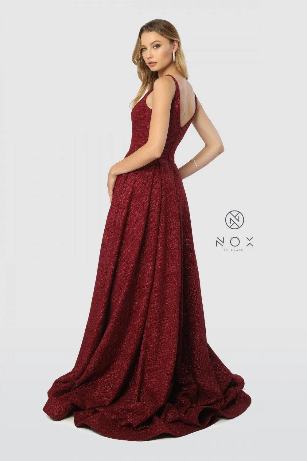 Long Formal Evening Gown Prom Dress with Pockets