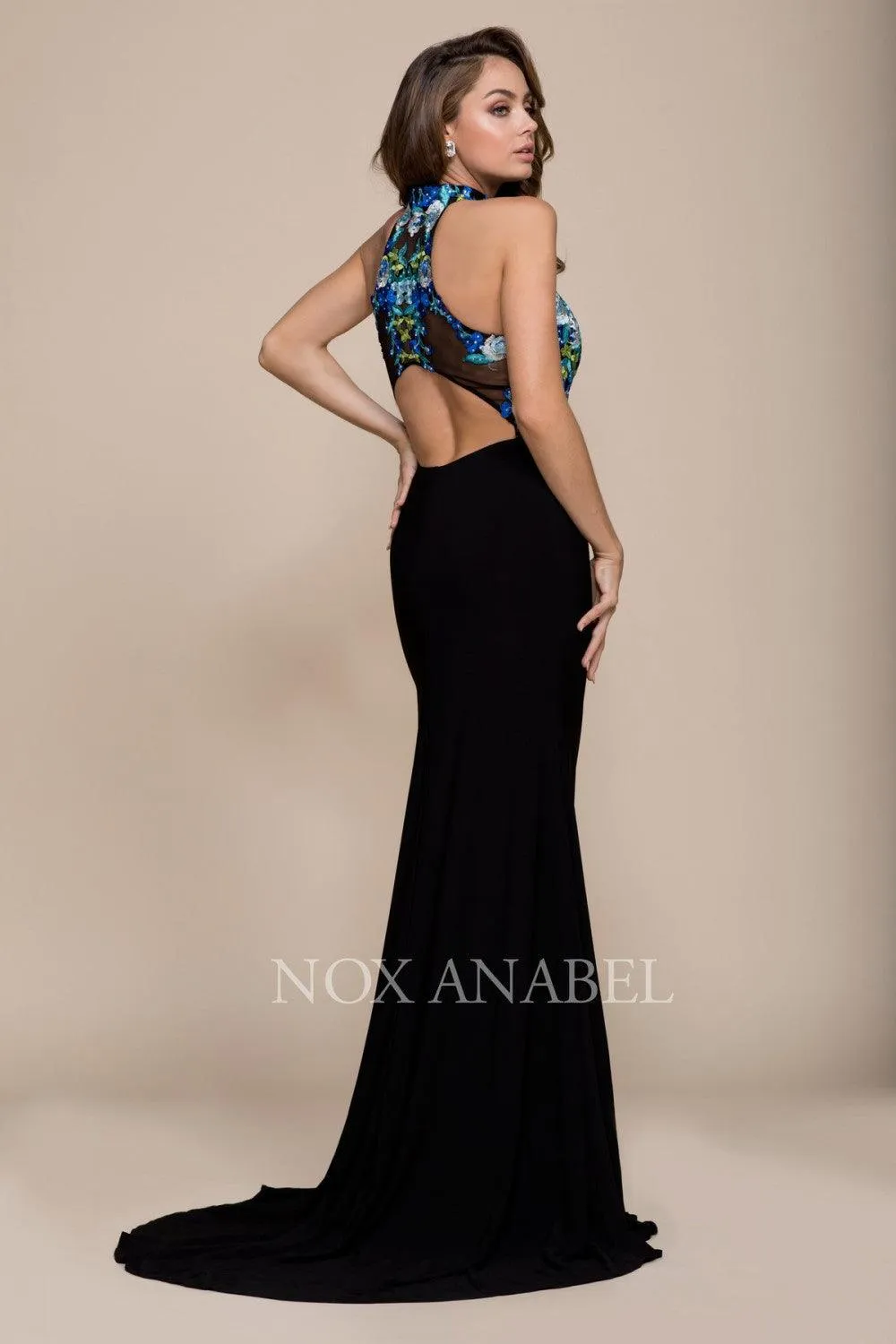 Long Open Back Prom Dress Formal Evening Gown