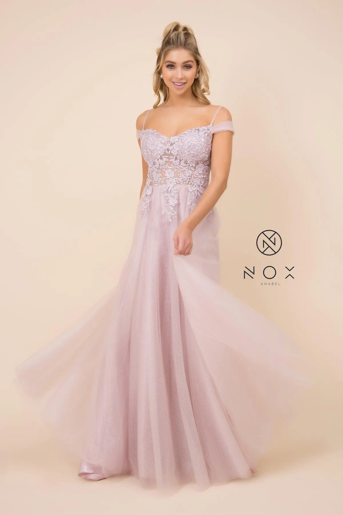 Long Prom Evening Gown Light Mauve