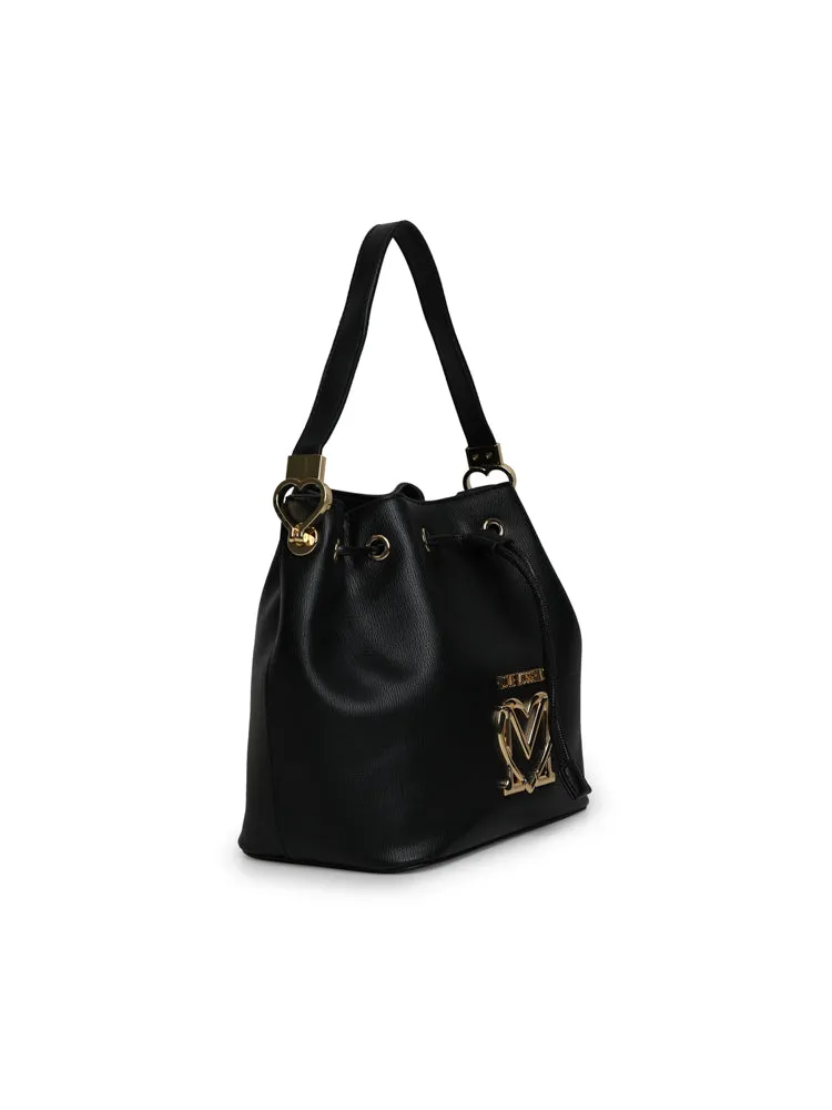 Love Moschino Logo Detailed Drawstring Bucket Bag