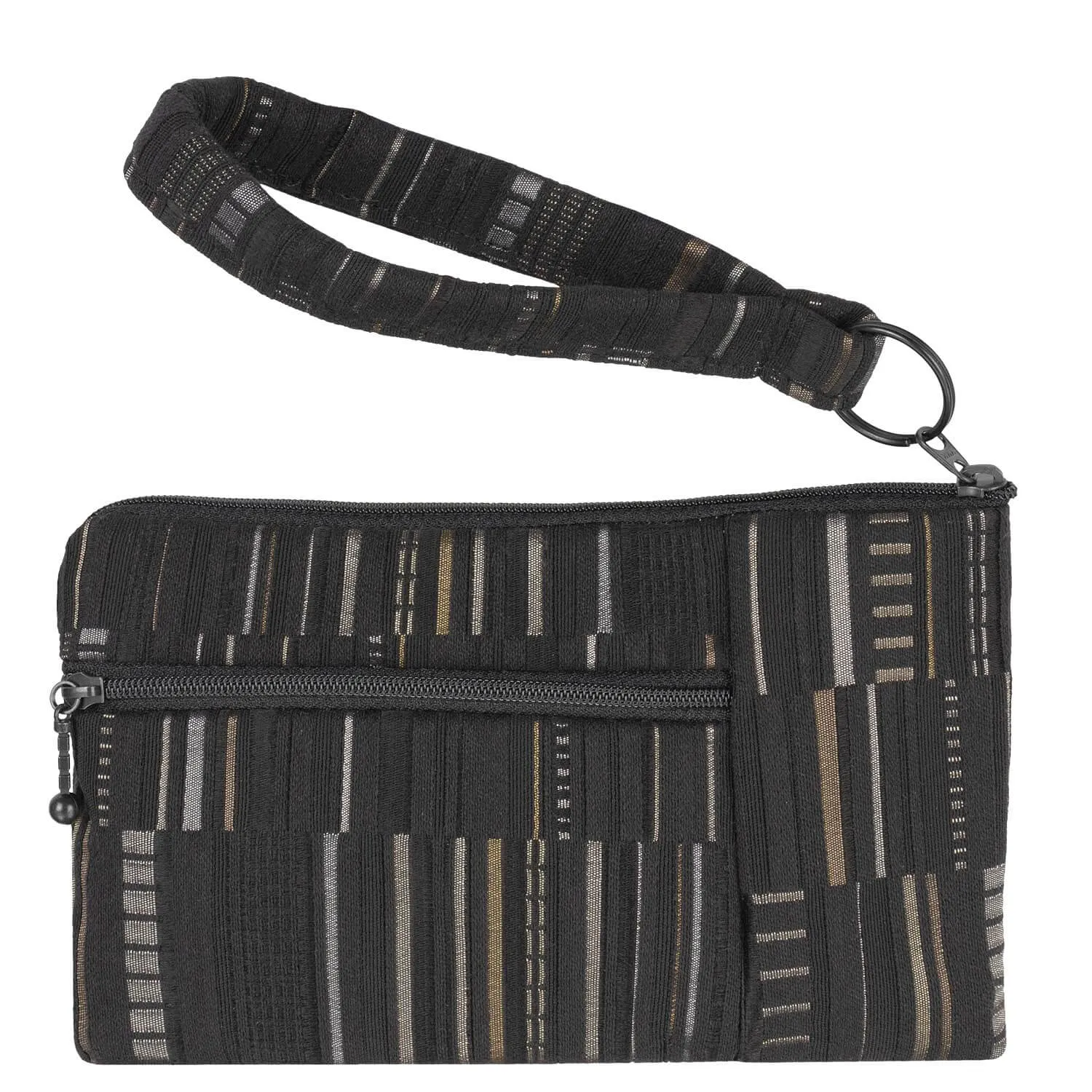 Maruca Beetle Wristlet in Bark Cloth Black