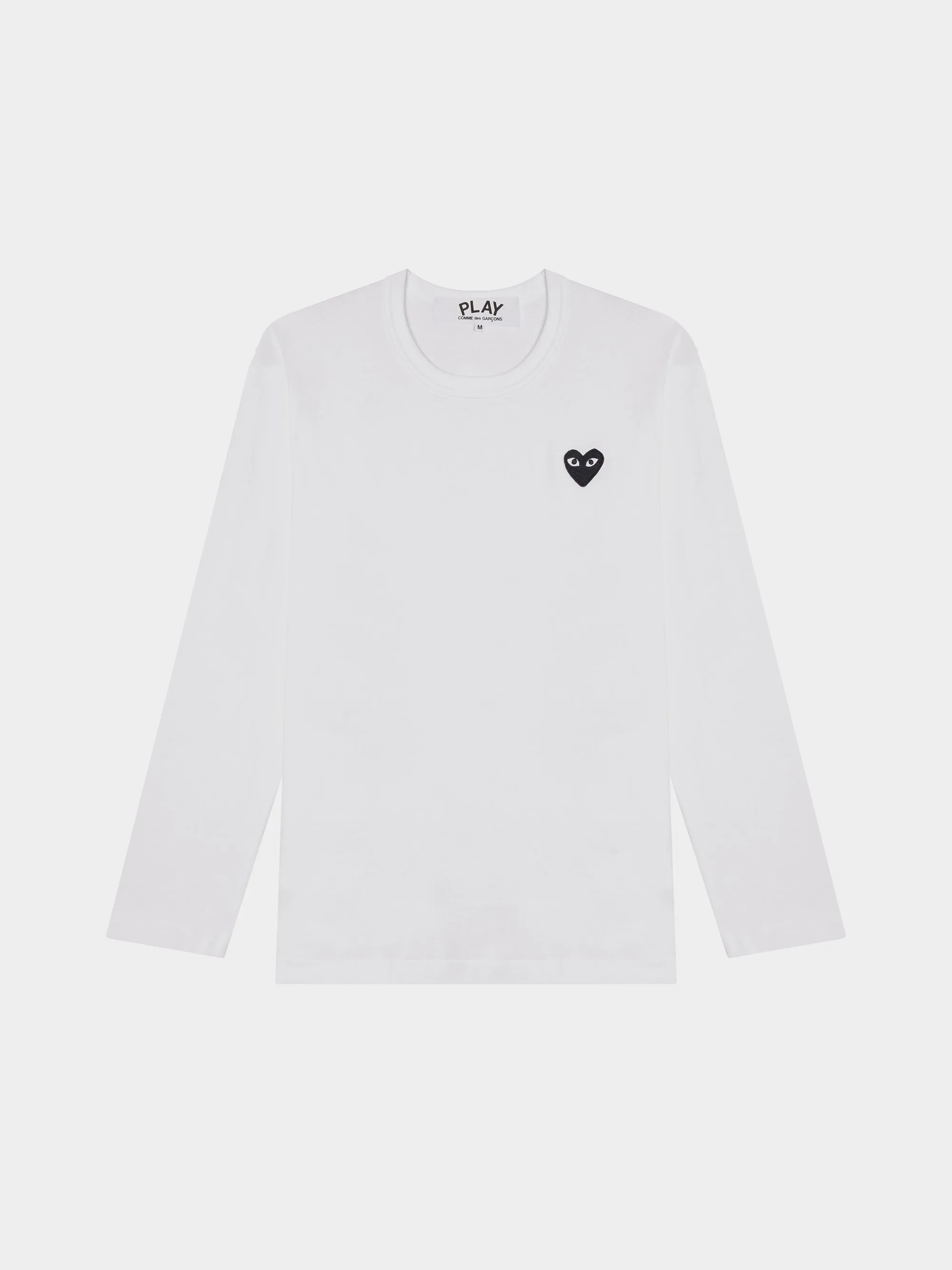 Men Black Heart Play Long Sleeve, White