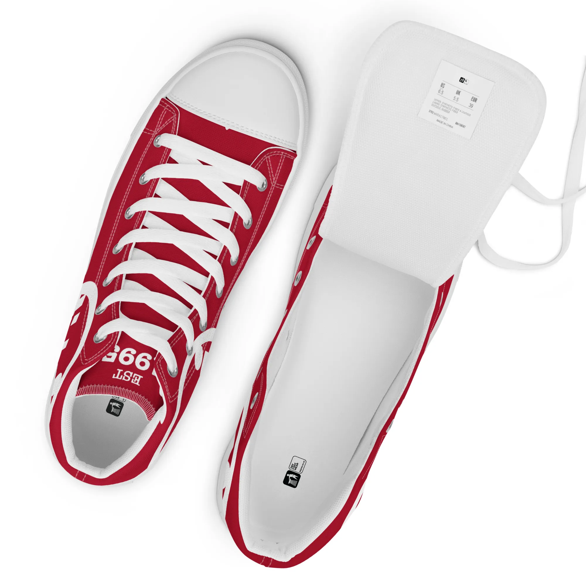 Men’s Tidy Red Hi Top Shoes