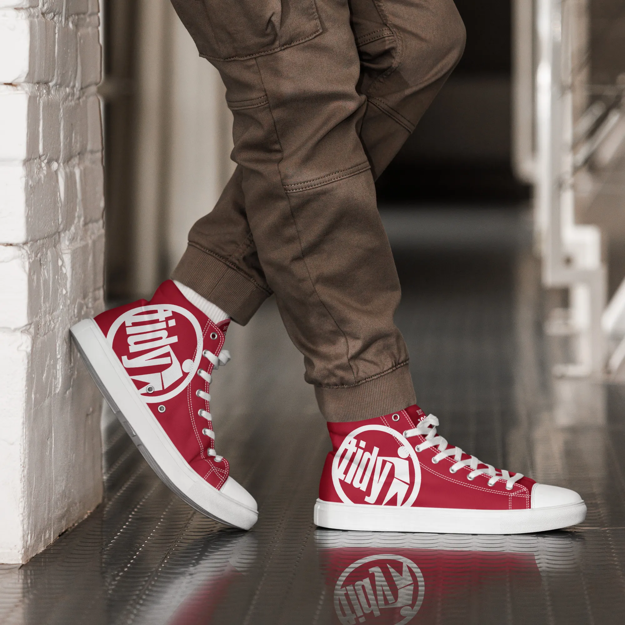 Men’s Tidy Red Hi Top Shoes