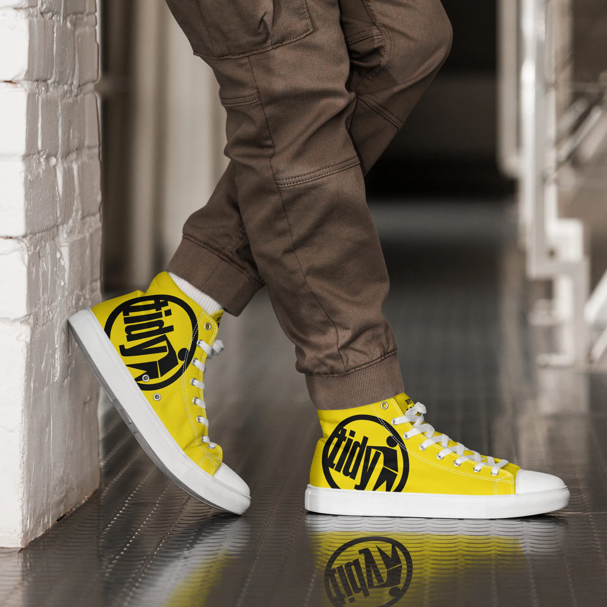 Men’s Tidy Yellow Hi Top Shoes