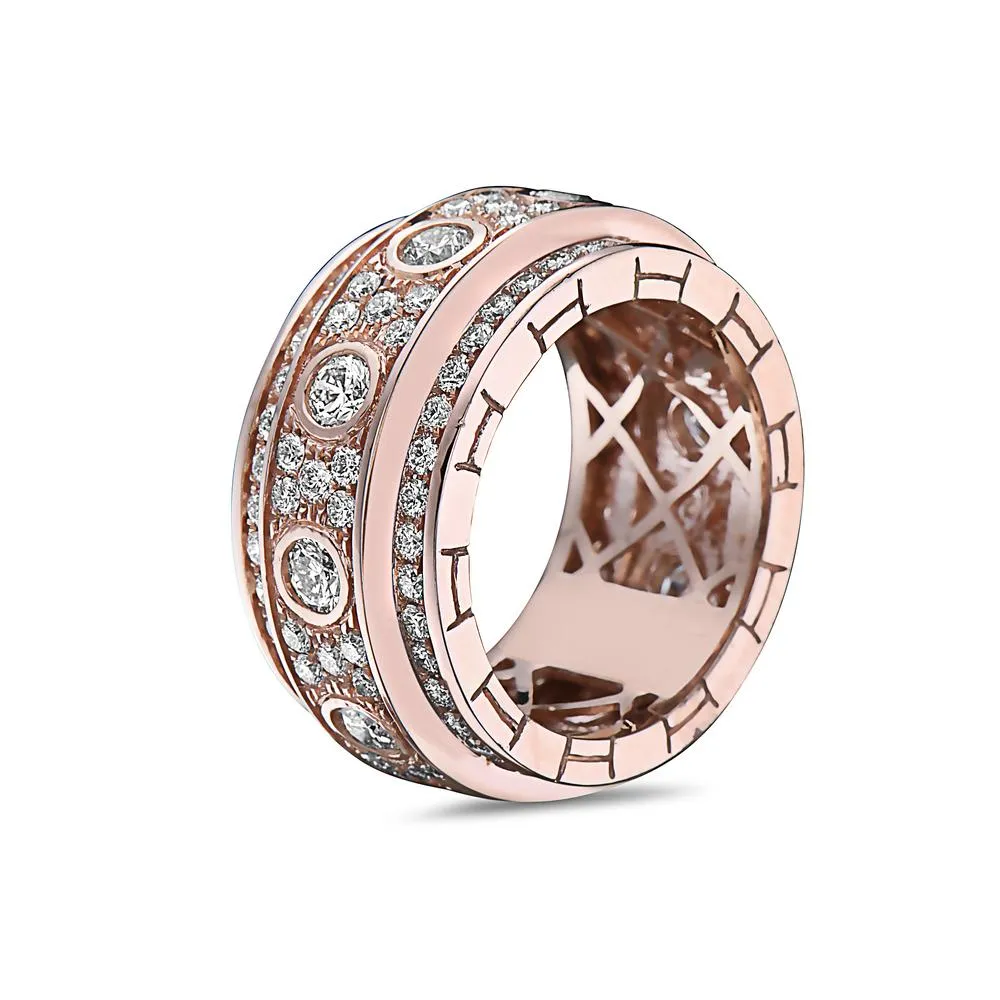 Men's 14K Rose Gold Band with 4.72 CT Diamonds