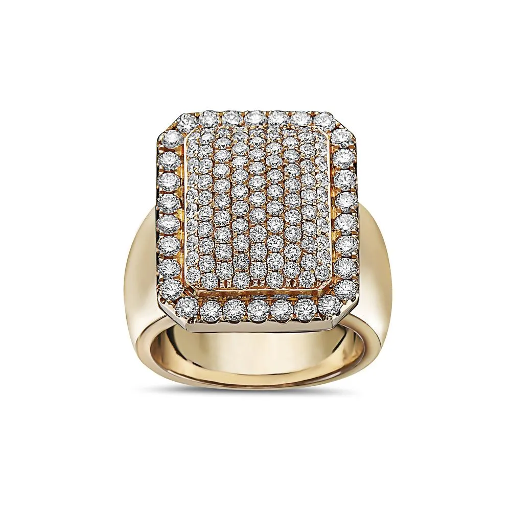 Men's 14K Yellow Gold Ring with 2.56 CT Diamonds