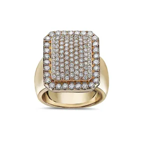 Men's 14K Yellow Gold Ring with 2.56 CT Diamonds