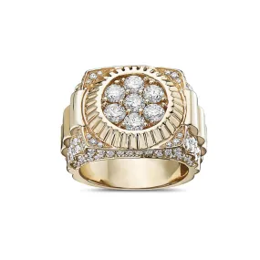 Men's 14K Yellow Gold Ring with 3.53 CT Diamonds